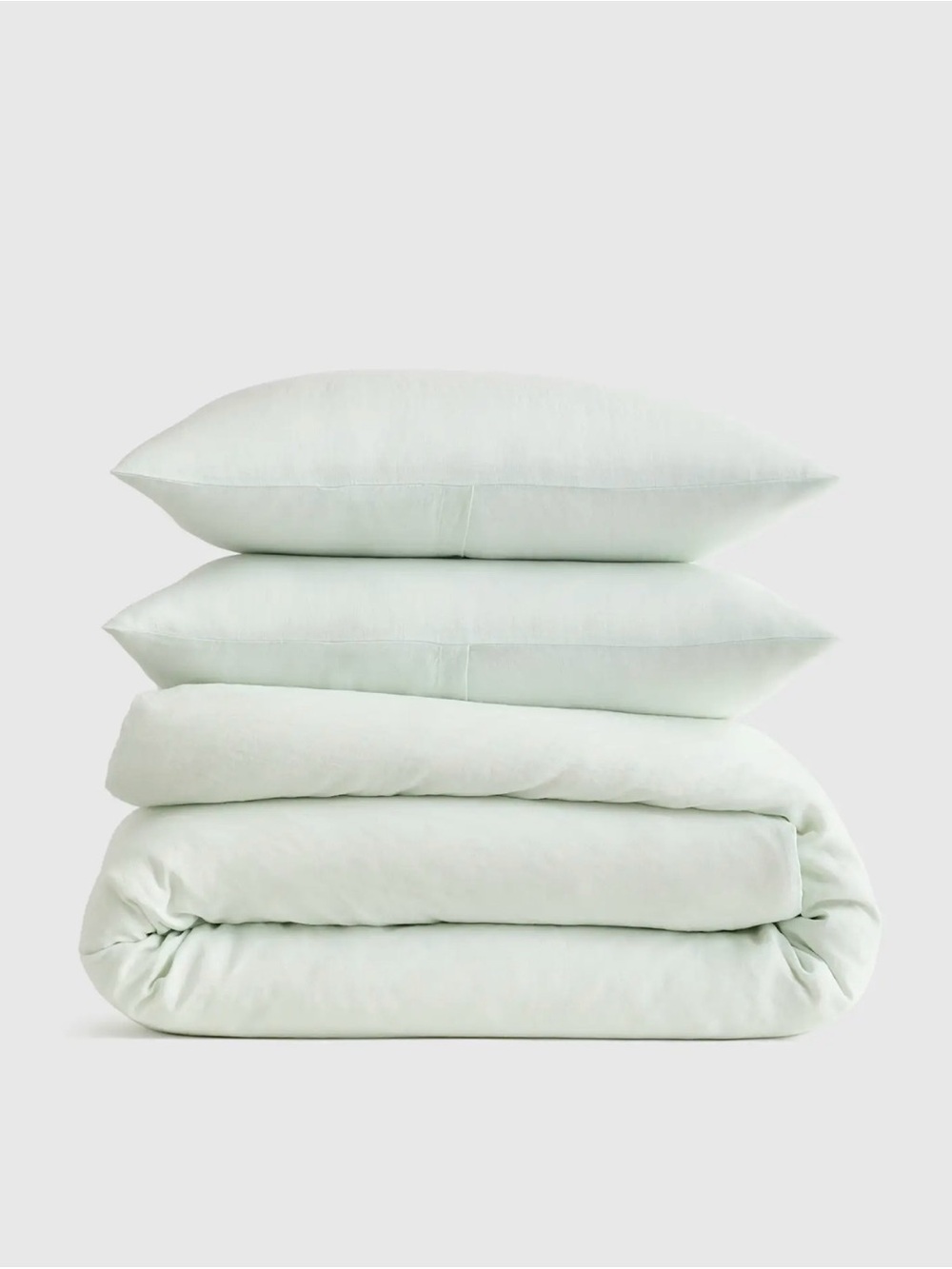 Limited Edition Mint European Linen Duvet Cover Set - Retail $204
